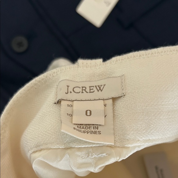 Women’s J. Crew 100% Linen Navy and Cream Cafe Trousers - Picture 5 of 5